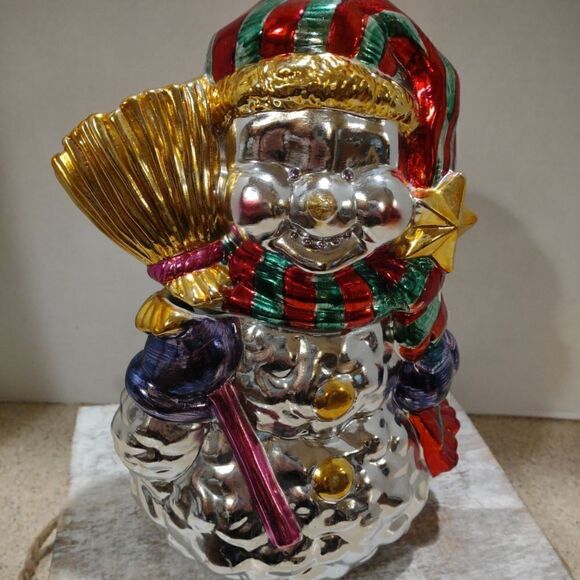 Hand Painted Ceramic Snowman - Picture 1 of 6